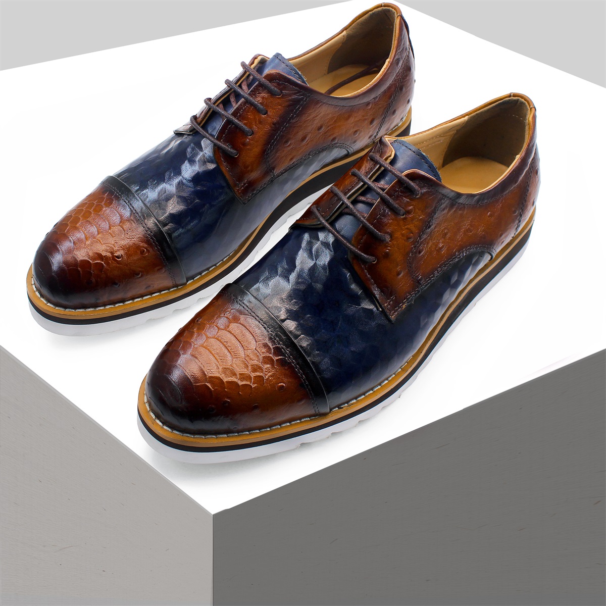 Men Formal Wear With Sneakers - Lüks erkek Hakiki Deri Elbise Spor
