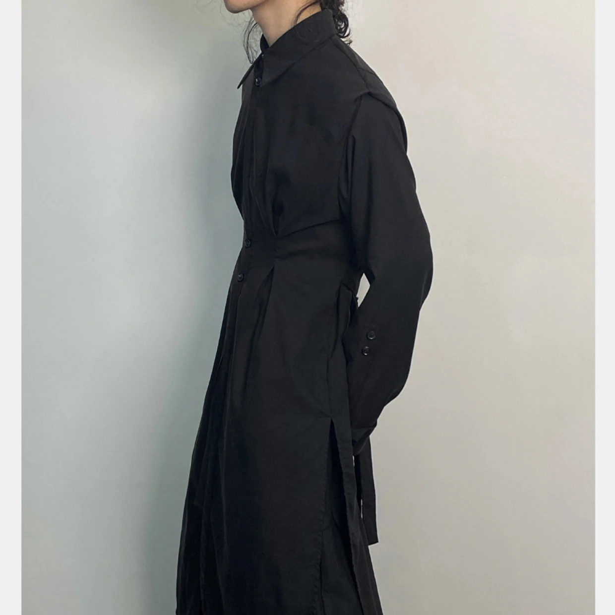 Men'S Formal Wear Belt - Y2K Gotik Trençkot Erkekler Koyu Akademi