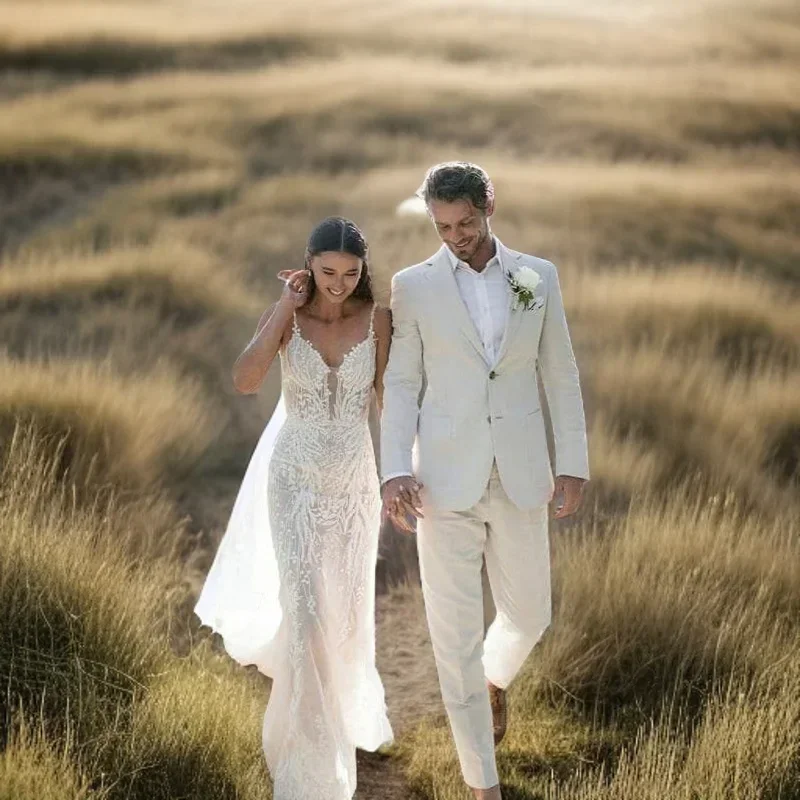 Keten Düğün Smokin Erkekler Iç - Men Formal Wear For Summer incelemesi ve fiyatı