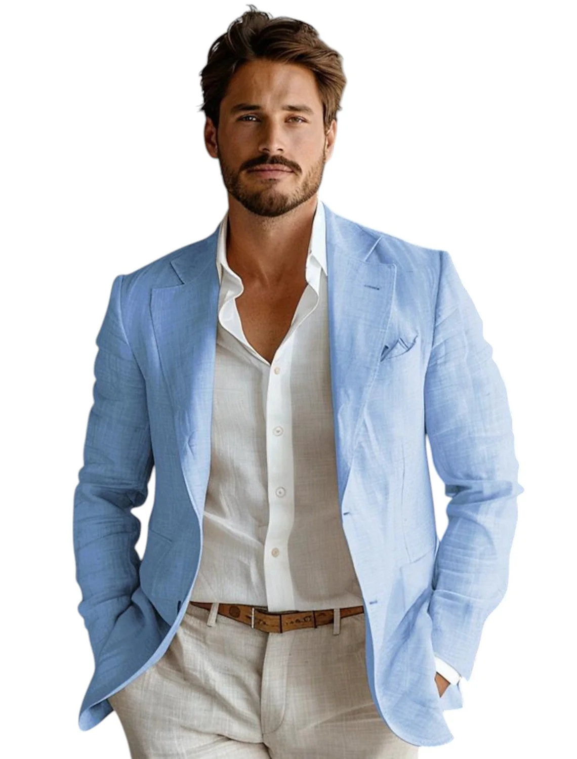 Mavi Slim Fit Erkek Keten Blaz - Men Formal Wear For Summer incelemesi ve fiyatı