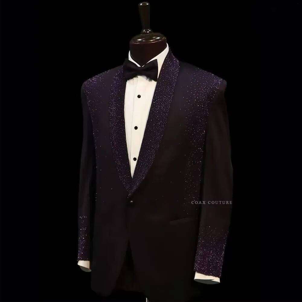 Mor Simli Kristal Resmi Erkek  - Men Formal Wear Purple incelemesi ve fiyatı