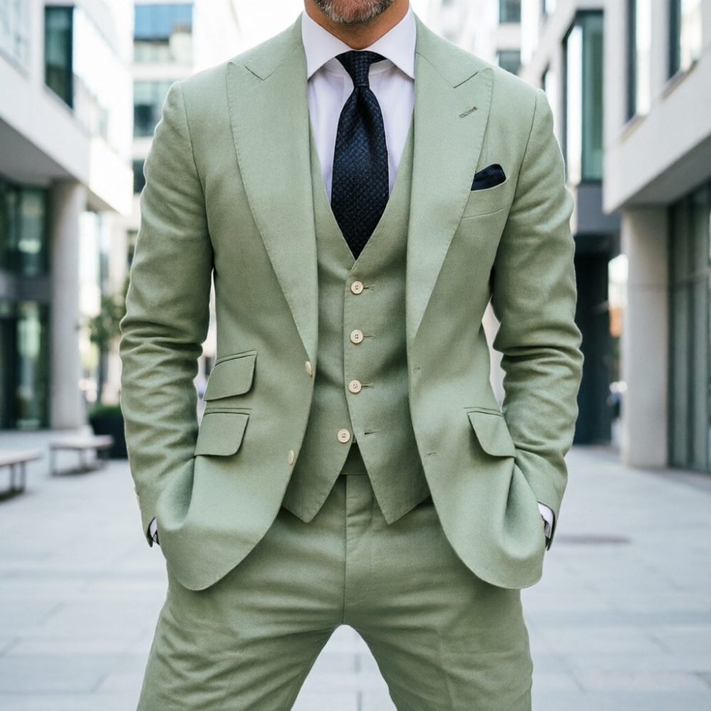 Gökyüzü Mavisi Keten Erkek Düğ - Men Formal Wear For Summer incelemesi ve fiyatı