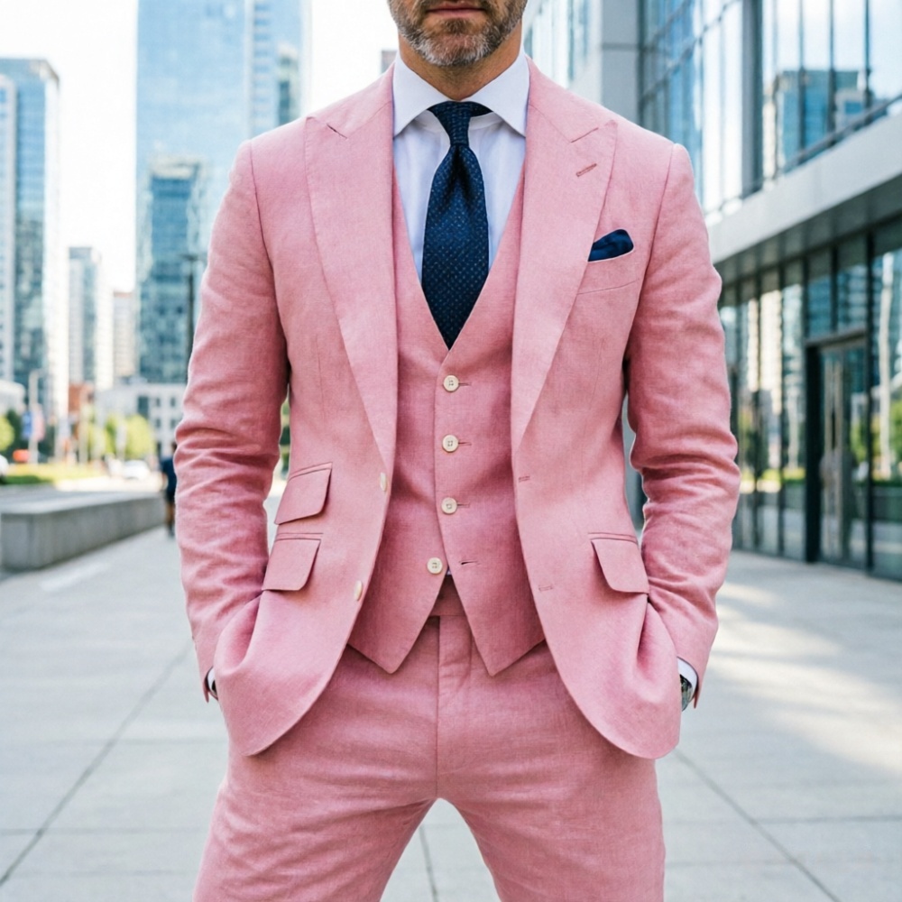 Gökyüzü Mavisi Keten Erkek Düğ - Men Formal Wear For Summer incelemesi ve fiyatı